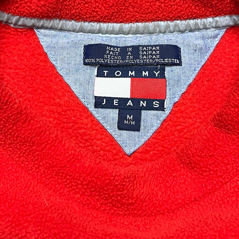 Tommy Hilfiger Vintage Red Fleece Pullover Sweater Size M - Picture 4 of 4